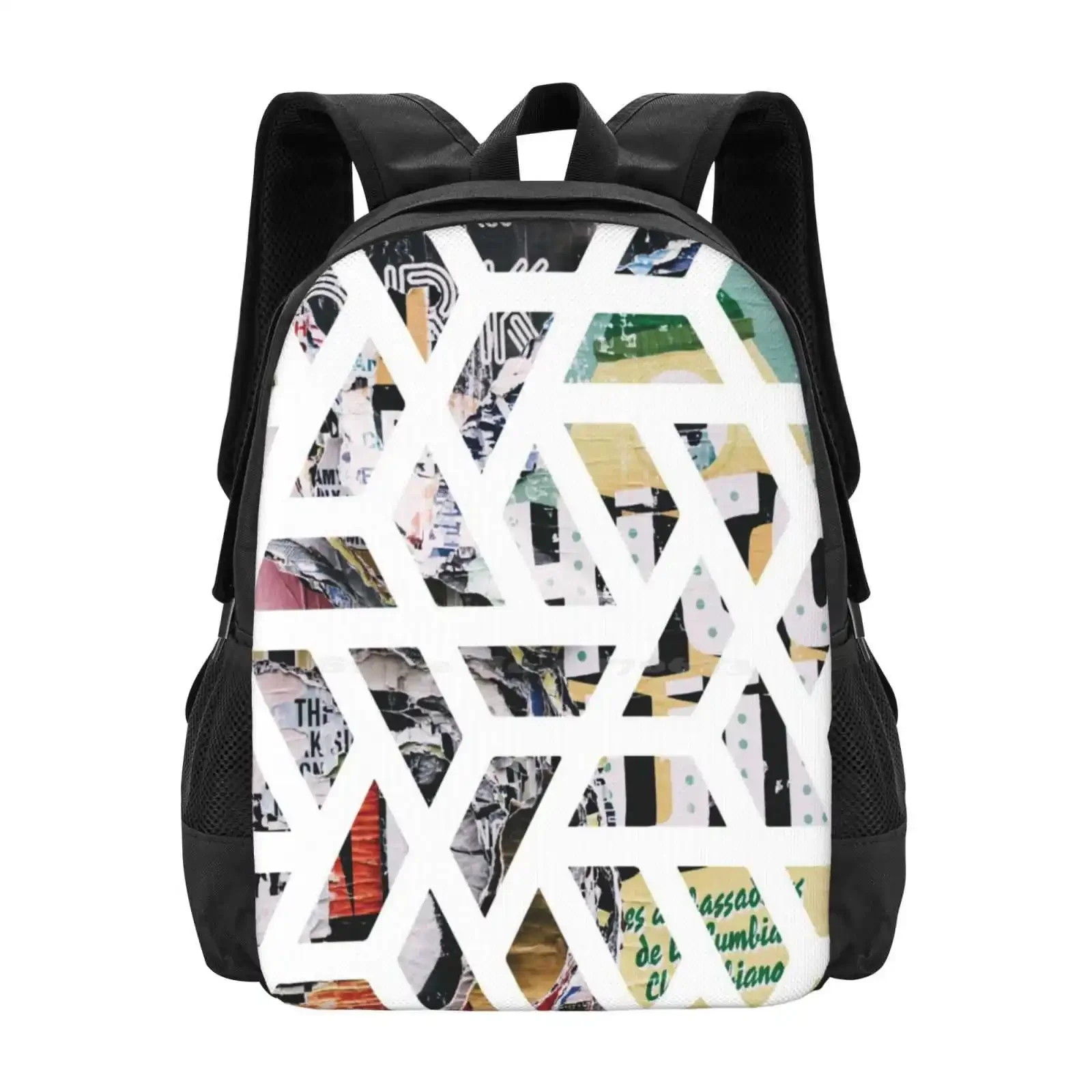 

Geometric Street Art Poster Design Hot Sale Schoolbag Backpack Fashion Bags Geometric Retro Pop Art Hipster Beauty Love People