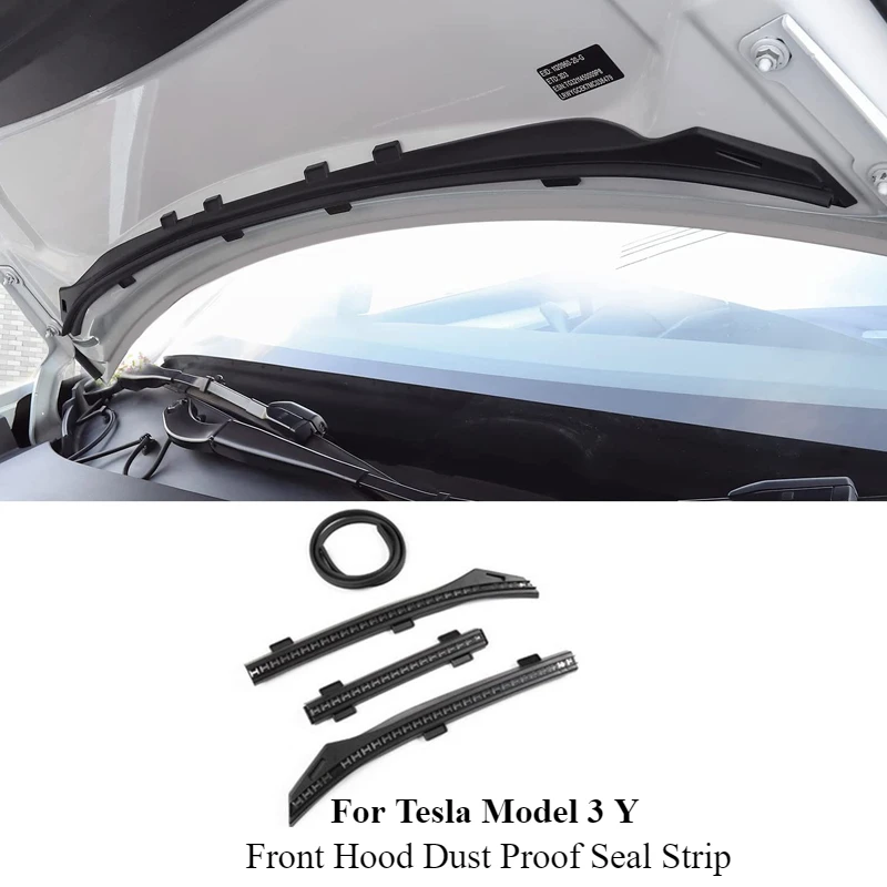 Front Hood Dust Proof Seal Strip For Tesla Model Y Model 3 Car Accessories Waterproof Chassis Protector Guard Water Strip 2024