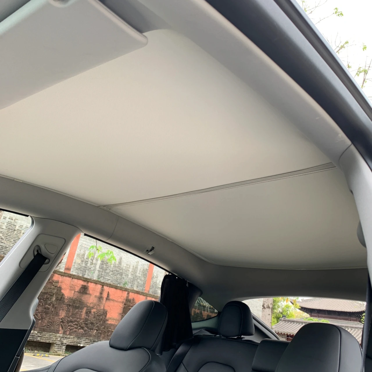 

STLF2025 Car Window Sunshade for Teslas Model Y Top Glass Roof Sunshade Car Accessories Customized Logo UV Protection