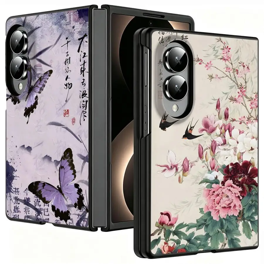 Funda Capa Phone Case for Samsung Galaxy Z Fold8 Wide ZFold Wide Z Fold 8 ZFold8 Retro Butterfly