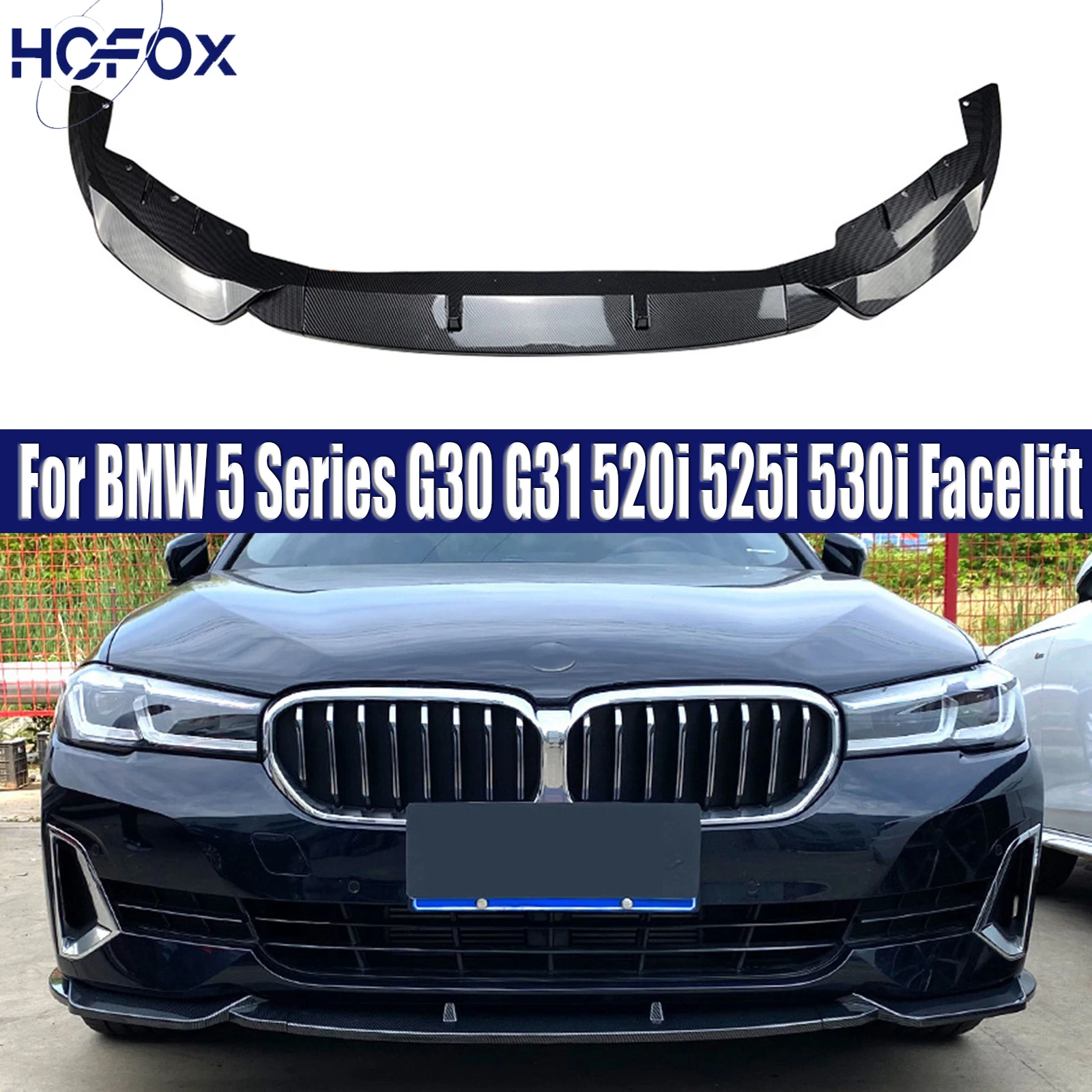 

Front Bumper Lip For BMW 5 Series G30 G31 520i 525i 530i Facelift 2021+ Front Lower Diffuser Spoiler Splitter Body Kits