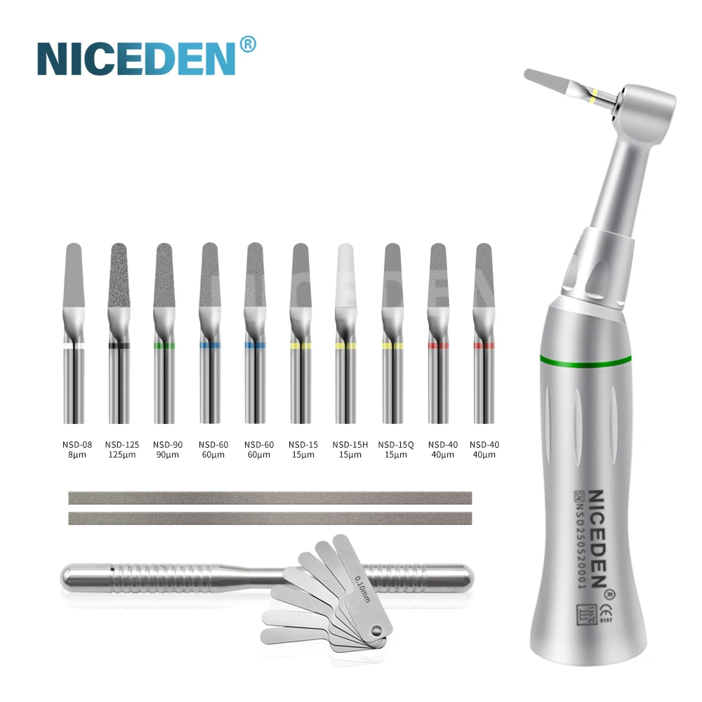 

Niceden Dental Diamond Матовая ортодонтическая проксимальная эмаль Уменьшение возвратно-поступательной системы IPR Очистка 4:1 Антиугольный ортодонт