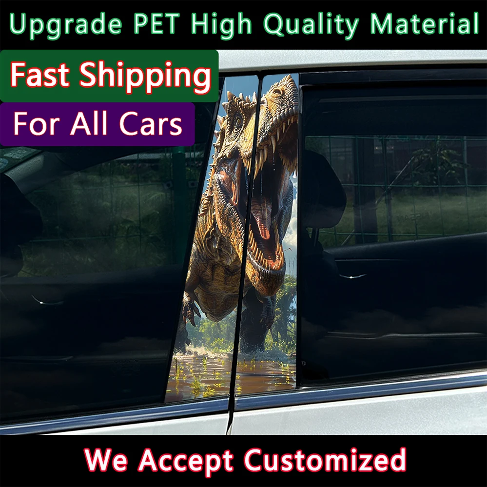 

Забавные автомобильные наклейки с динозавром, авто B-стойка, водостойкий солнцезащитный крем, декоративная крышка, царапины, наклейка из ПЭТ, автомобильные аксессуары для Alfa Romeo