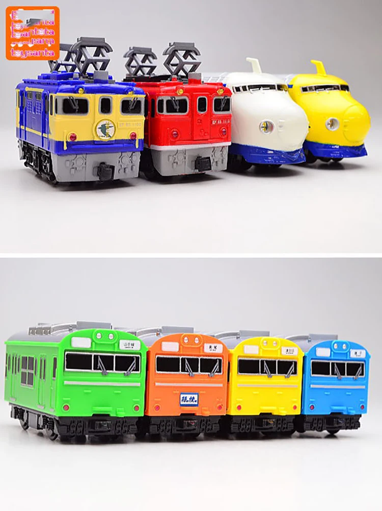 Diecast Plastic Q Version Japanese Train Tram Locomotive Model Shinkansen Adult Collection Static Display Boy Toy Gift