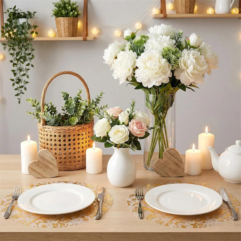 10/100 Stück Einweg-Tischsets in Gold, runde Tischsets aus Metallfolie in Gold, Tischdeckendekorationen für Hochzeiten, Partys, Familienessen – Detail 6