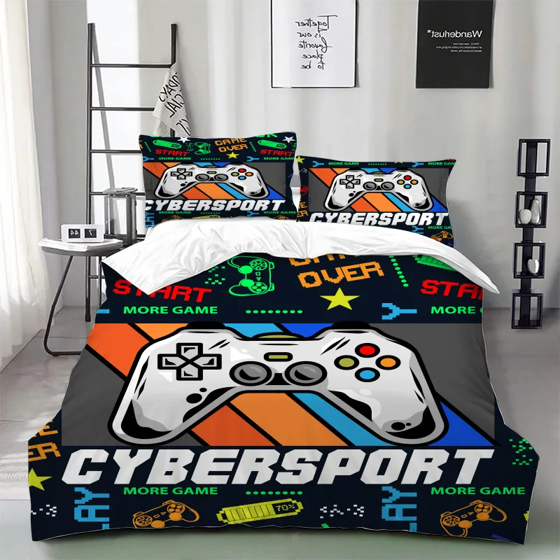 

Teen /Boy/Kid Video Games Bedding Set Gaming Controller Pattern Design Comforter Cover ,Decorative Game Gamepad Quilt Cover Set