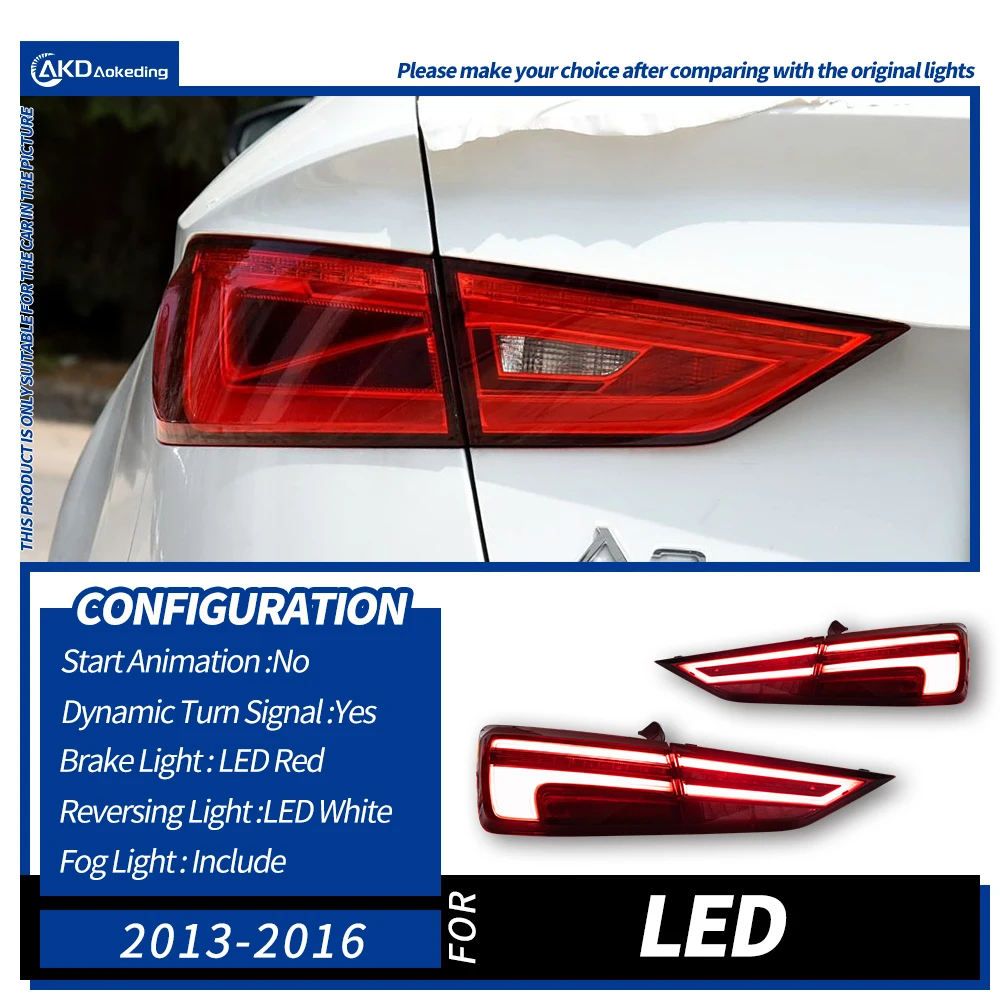 Audi A3 8V Limousine Sedan 2013-2020 Led Auto Achterlicht Assemblage Upgrade Dynamische Richtingaanwijzer Lamp Accessoires
