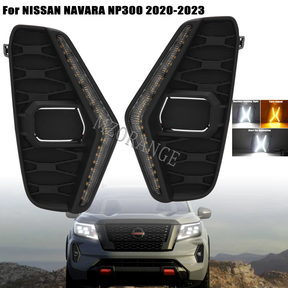 Daily running lights For Nissan Navara NP 300 2020 2021 2022 2023 Headlamps Car Accessories Auto Replacement Repair Part New