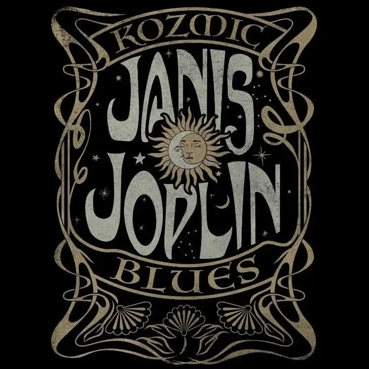 Janis Joplin Kozmic Blues Adult Short Sleeve T Shirt 60s Music Vintage Style Graphic Tee