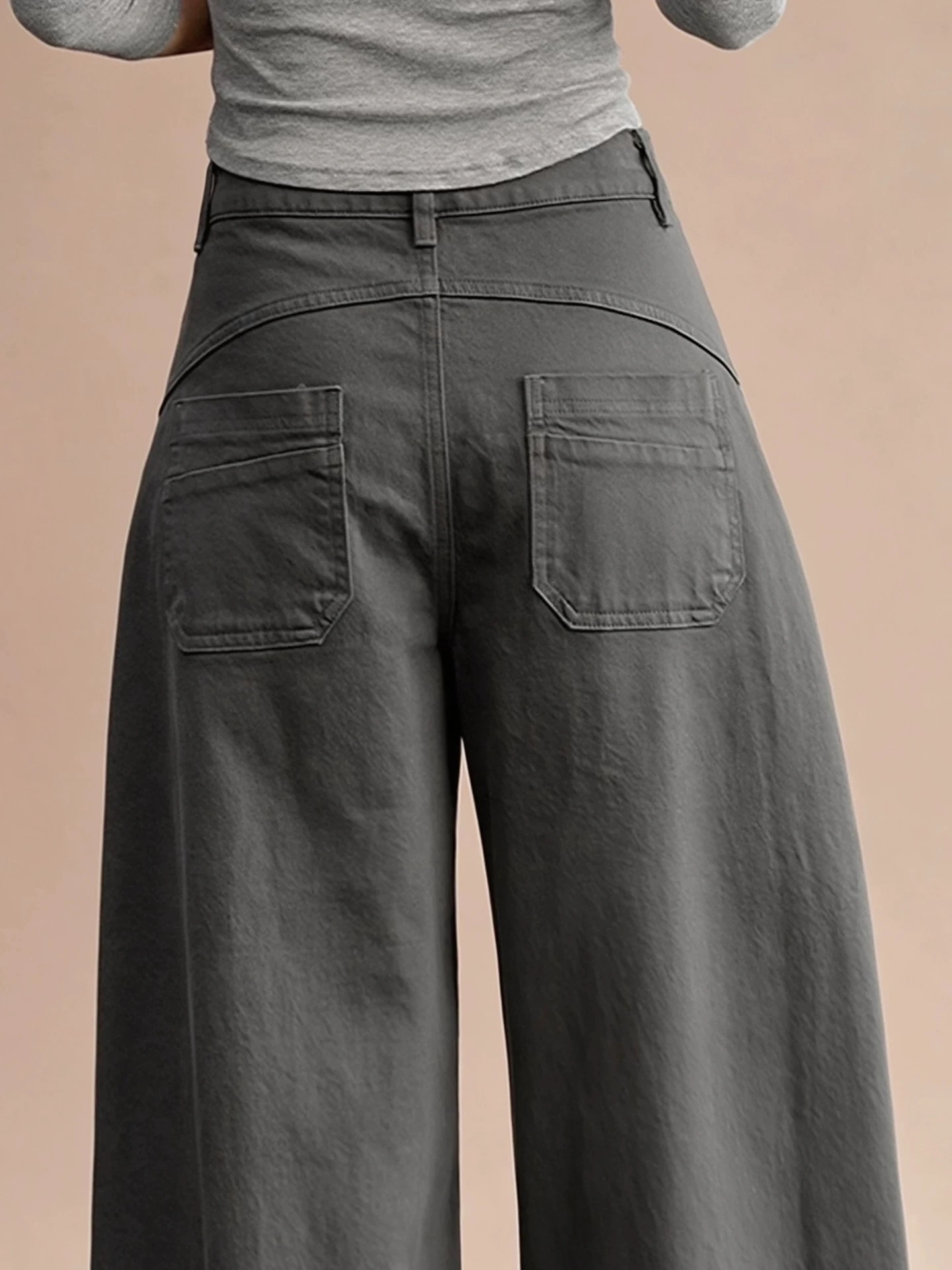 High Waist Wide Leg Workwear Jeans Women Loose Slimming New 2026 Small Size Autumn Draping Grey Knife  Casual Jeans