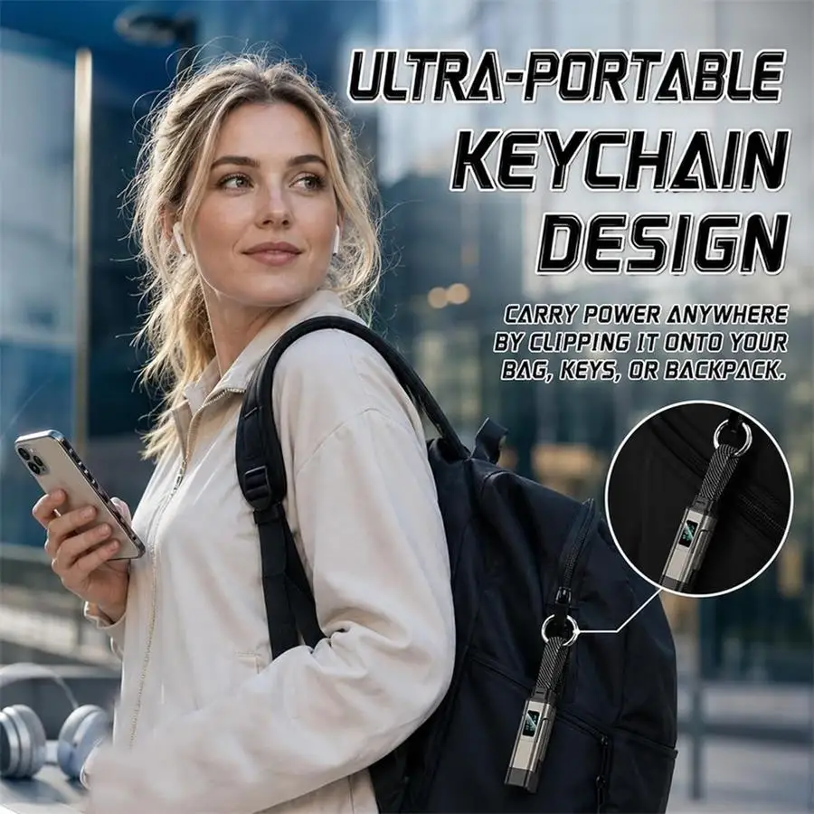 4 in 1 65W Keychain Charging Cable USB C Cable with V/A/W Display Type C for Apple Portable Cord for IPhone/iPad/Samsung/Laptop image 5