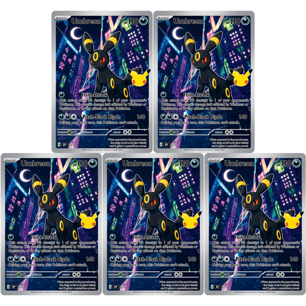 9-teiliges Set Englische Umbreon Espeon Sylveon Flash-Karten Selbstgemachte Eeveelution Klassische Anime-Sammelkarten Spielzeug