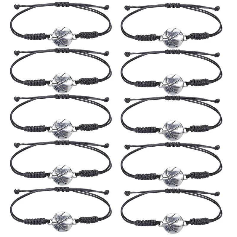 5pcs Charm Bracelet For Boy Girl Alloy volleyball Football Braiding Adjustable Bracelet Couples Friendship Bracelet Jewelry