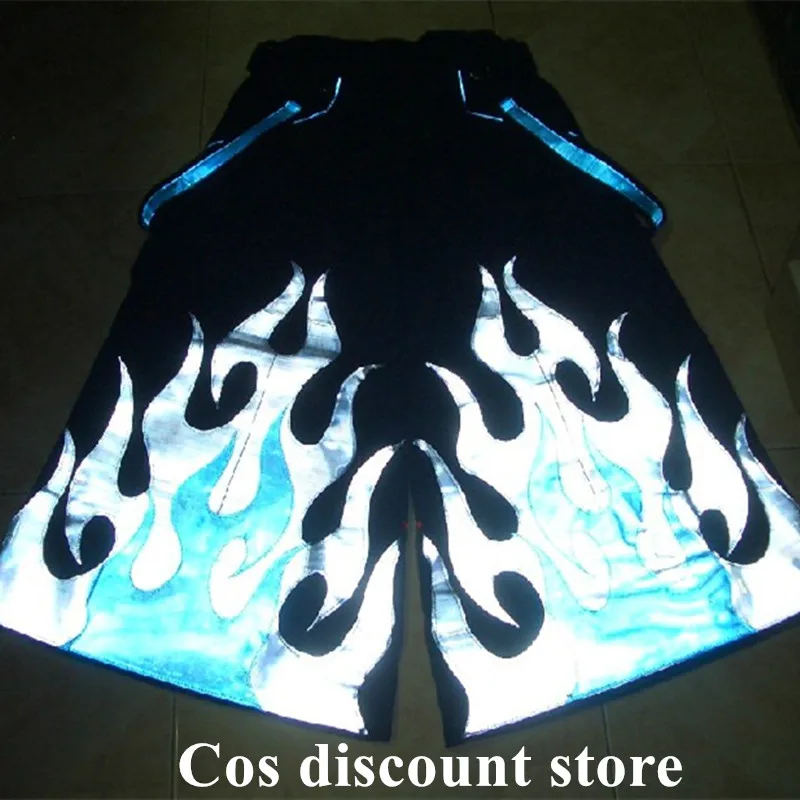 Women Men Night Vision Ghost Walk Costume Reflective Pants Shuffle Ghost Dance Pants Luminous Pants Casual Trousers