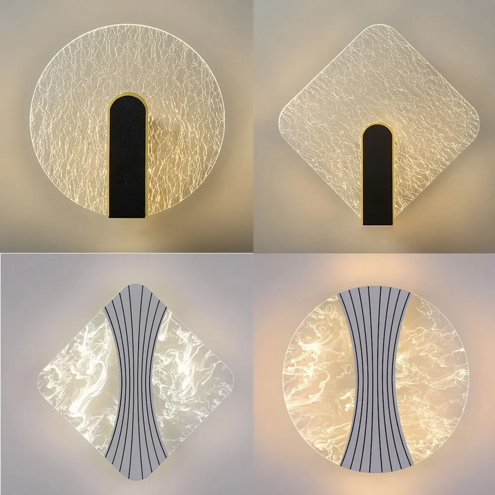 

Acrylic cracked smoke wave wall lamp, Nordic lamp, luxury creative bedside table, bedroom, simple modern background lamp