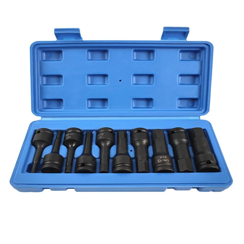 GTBL 1/2 Inch Drive Master Impact Hex Bit Set, Hex Driver,1/2 Inch Drive Hex Bit Socket Set,Standard Metric Sizes