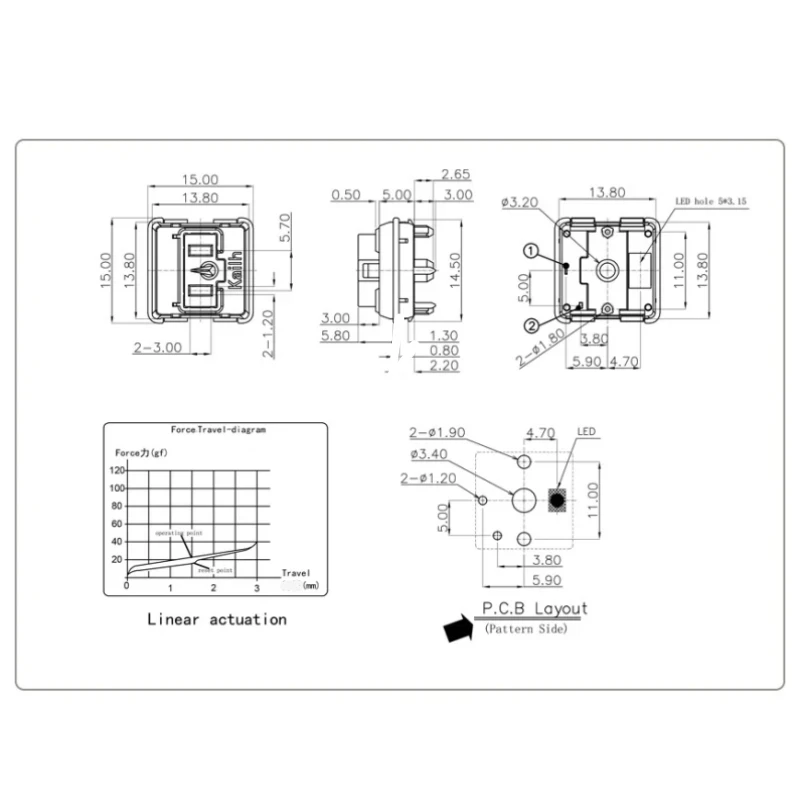 Kailh Low Profile Choc Pink Keyboard Switch DIY Linear For Low Profile Keyboard