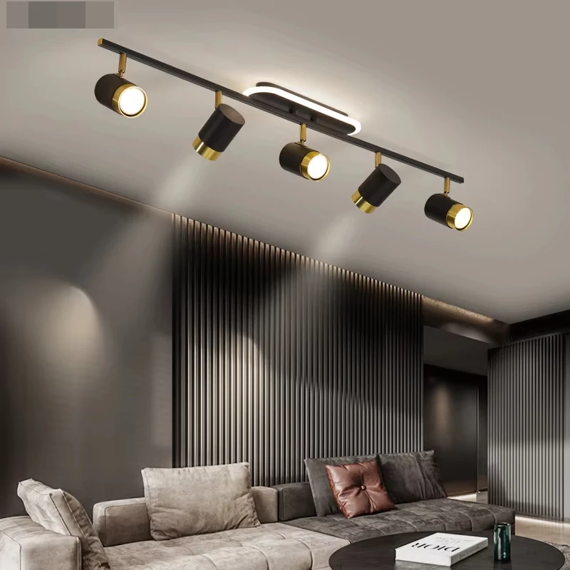 

Simple Long Black Gold White New Modern LED Chandelier Lights Living Dining Room Spotlight Bedroom Hallway Lamps Indoor Lighting