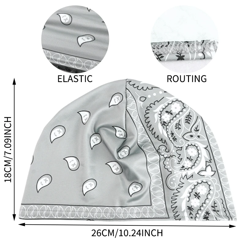 3 TEILE/LOS Neue paisley Welle Kappen Dicke Seidige Atmungsaktive Kuppel Elastische Mesh Perücke Kappe Männer Outdoor Welle Kappen – Detail 2
