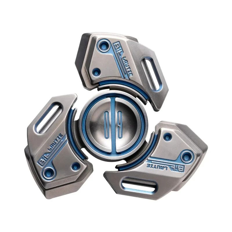 LAUTIE Bit09 Titanium Blue Fidget Spinner Mechanical Style Stress Release Toy Unlimited Office Desk Gadgets