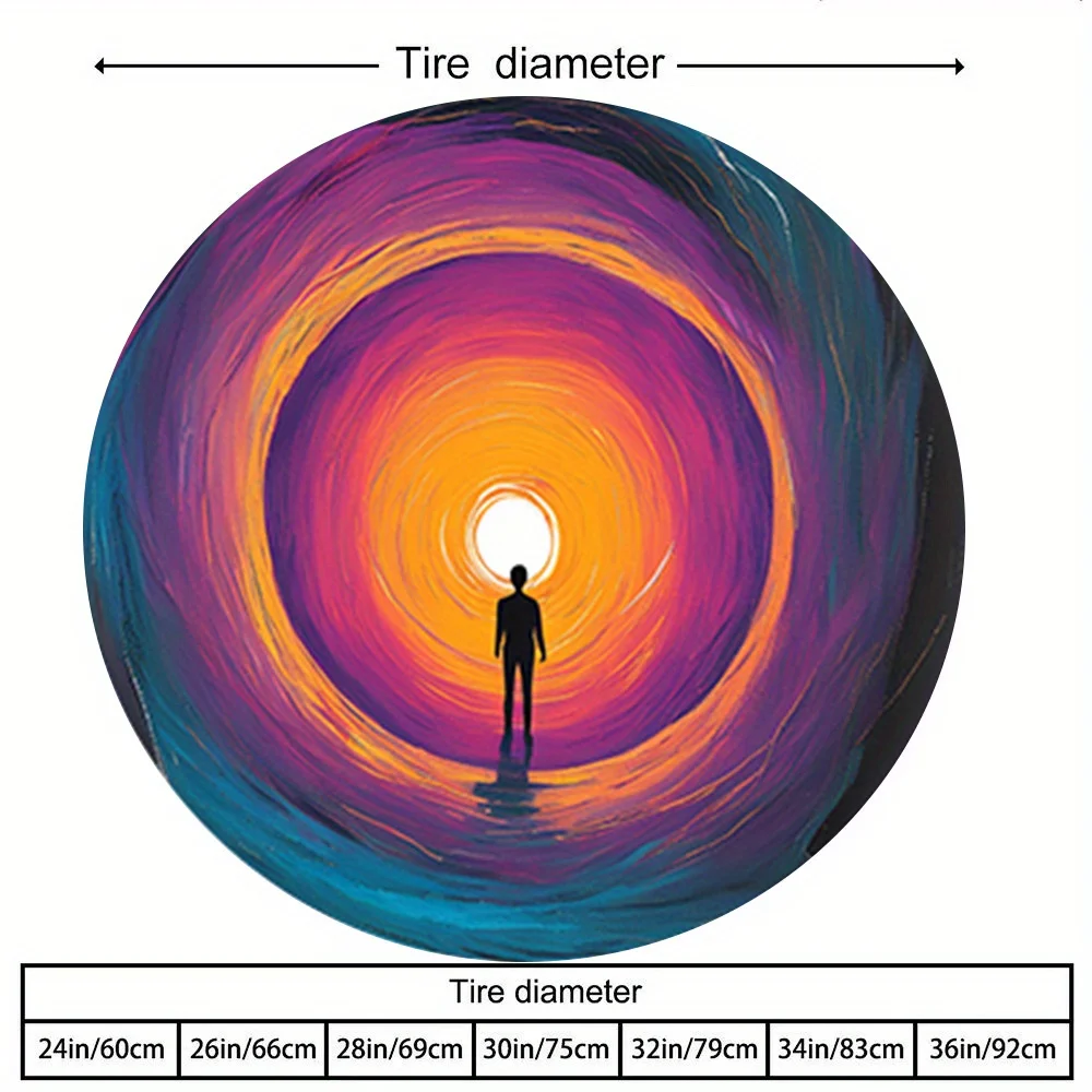 أغطية إطارات منقوشة على شكل السماء المرصعة بالنجوم، مناسبة للطرق الوعرة، والأعمال التجارية، ومركبات السفر، مما يوفر رؤية حالمة ونابضة بالحياة #2