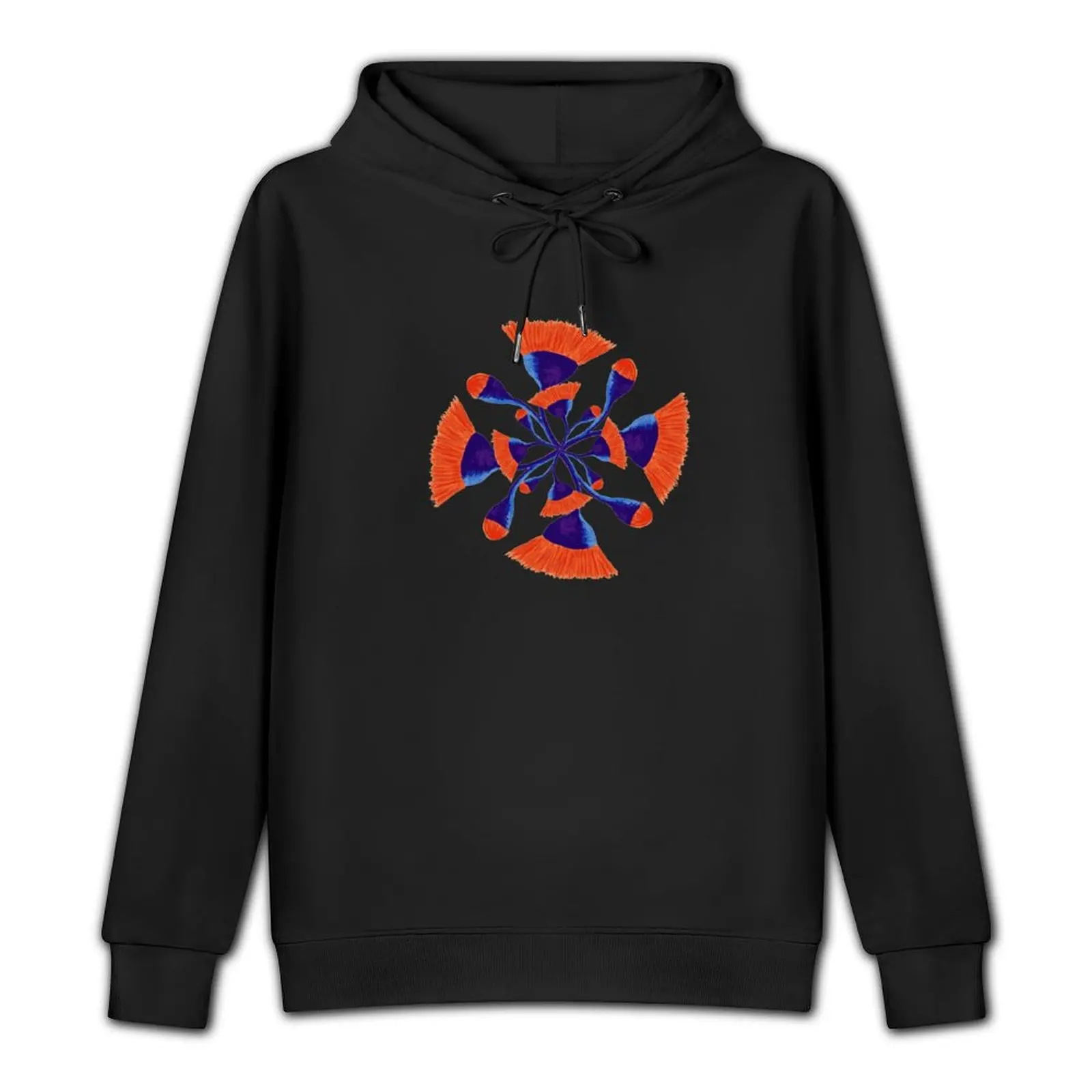 Retro Orange Gumnut Flower Mandala design Pullover Hoodie mens clothes mens hoodie