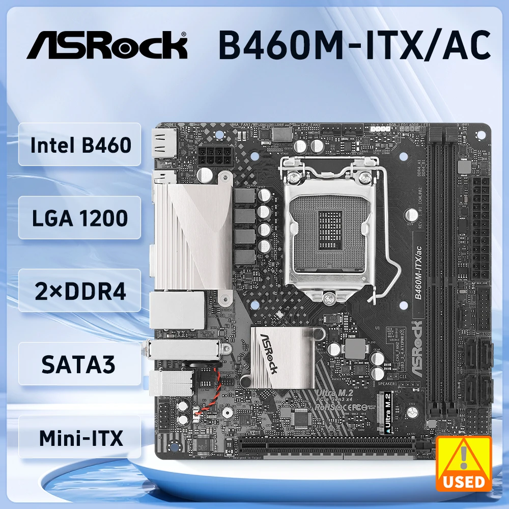 Placa-mãe B460 Mini-ITX ASRock B460M-ITX/AC Placa-mãe LGA 1200 DDR4 PCI-E 3.0 M.2 USB3.2 HDMI M.2 suporta Intel de 10a geração