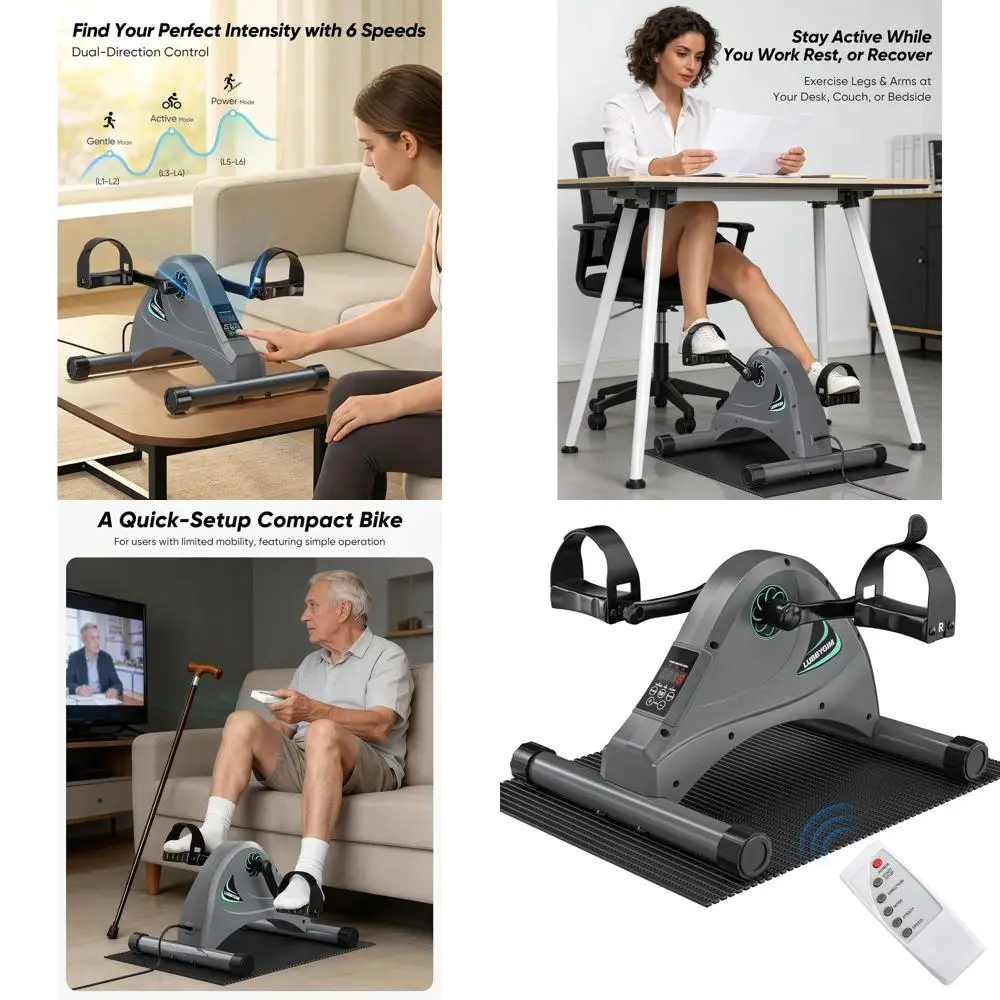 

6-Speed Electric Pedal Exerciser for Desk, Arm & Leg Workouts