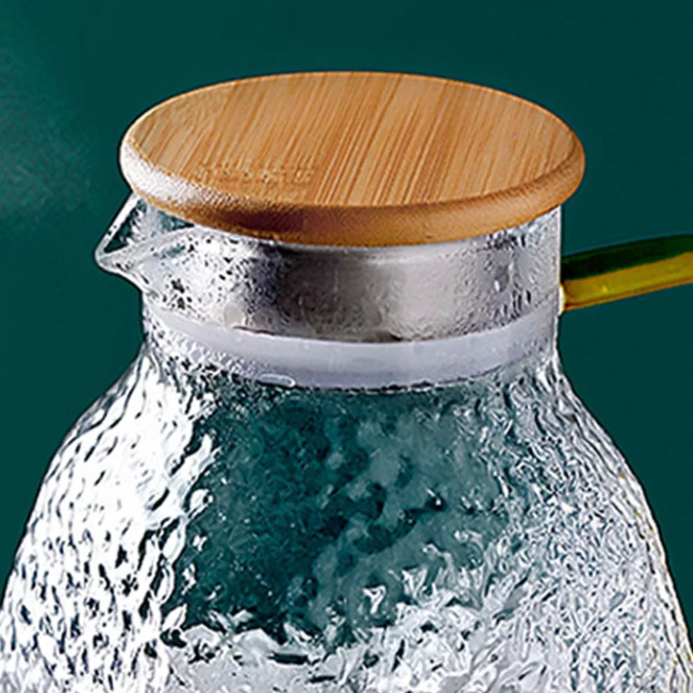 

2pcs Stainless Steel Tea Strainer Lid Bamboo Design Water Pitcher Cover for Jug Carafe Pot Isolating Tea Residue