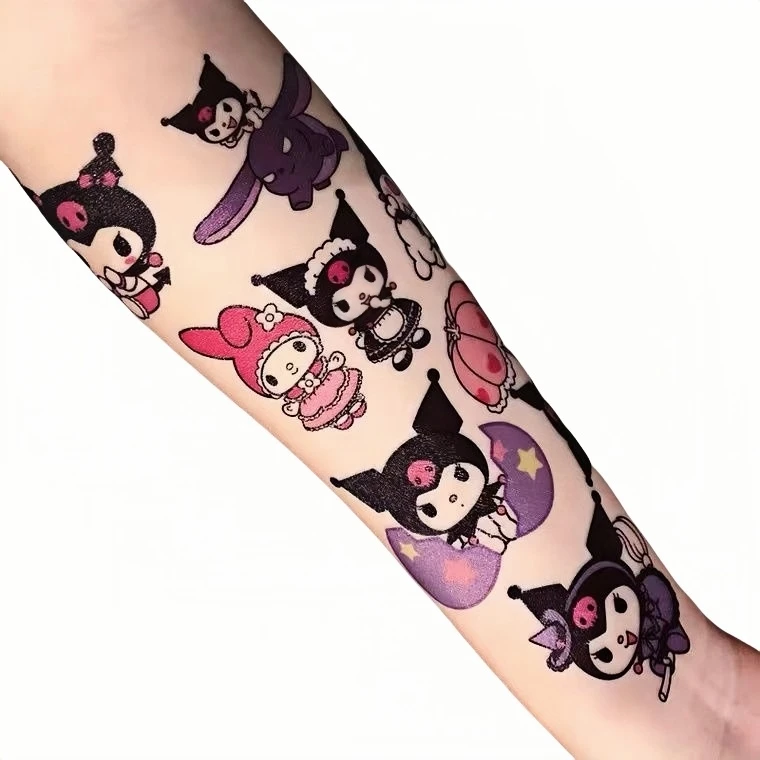 New2025 Sanrio Cute Tattoo Stickers Fashion Kulomi Katie Melody Waterproof Long-lasting Stickers Washable Cartoon Color Stickers