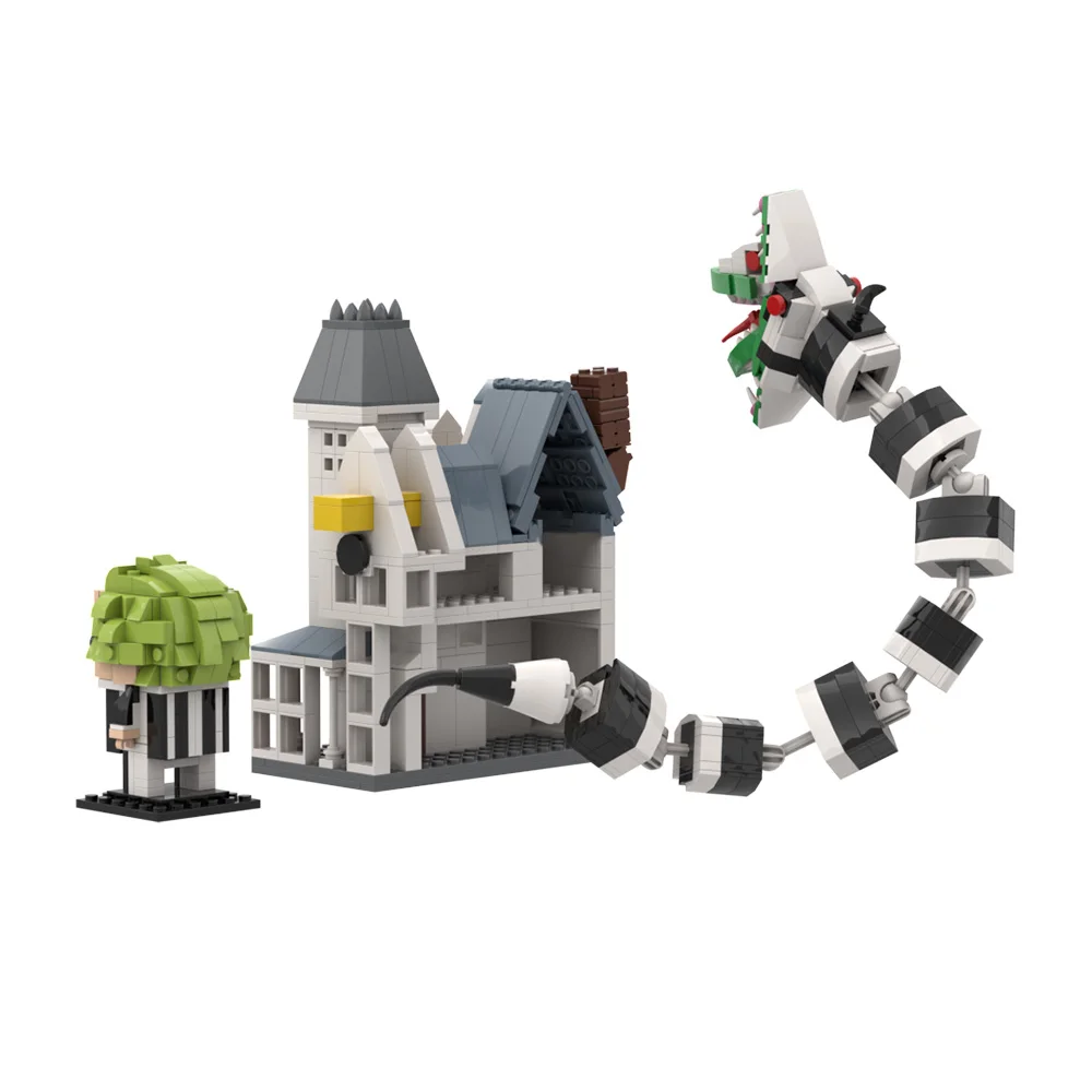 BeetlejuSTReds Brickheadzs importer nights Set, Black and White mesurosts House, Salle Monster Toys, Classic Movies, Halloween Gift for Kids