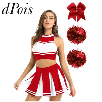 เชียร์ลีดเดอร์เต้นรําเครื่องแต่งกายผู้หญิงเชียร์ลีดเดอร์ผู้ใหญ่ชุดกีฬา Dancewear ชุดคอสเพลย์ Cheer Leader เครื่องแต่งกาย