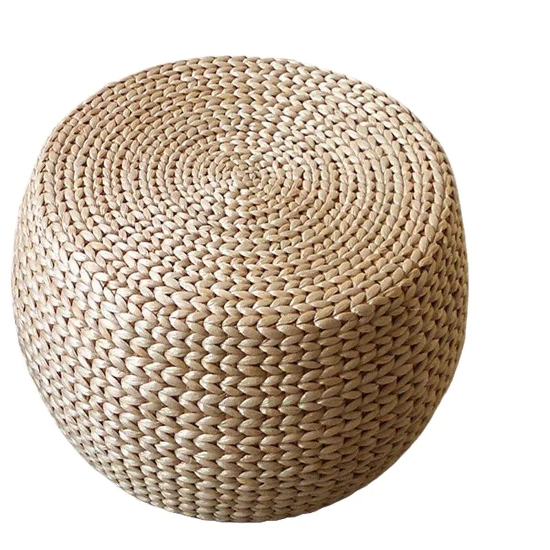 

Household straw pier shoe change stool tatami cushion futon living room hotel coffee table solid wood round low