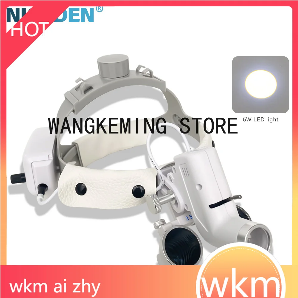 

Medical Magnification 5W Focusing Headlight With Binocular Loupe Magnifier 2.5X 3.5X den tal Optical Surgical Type