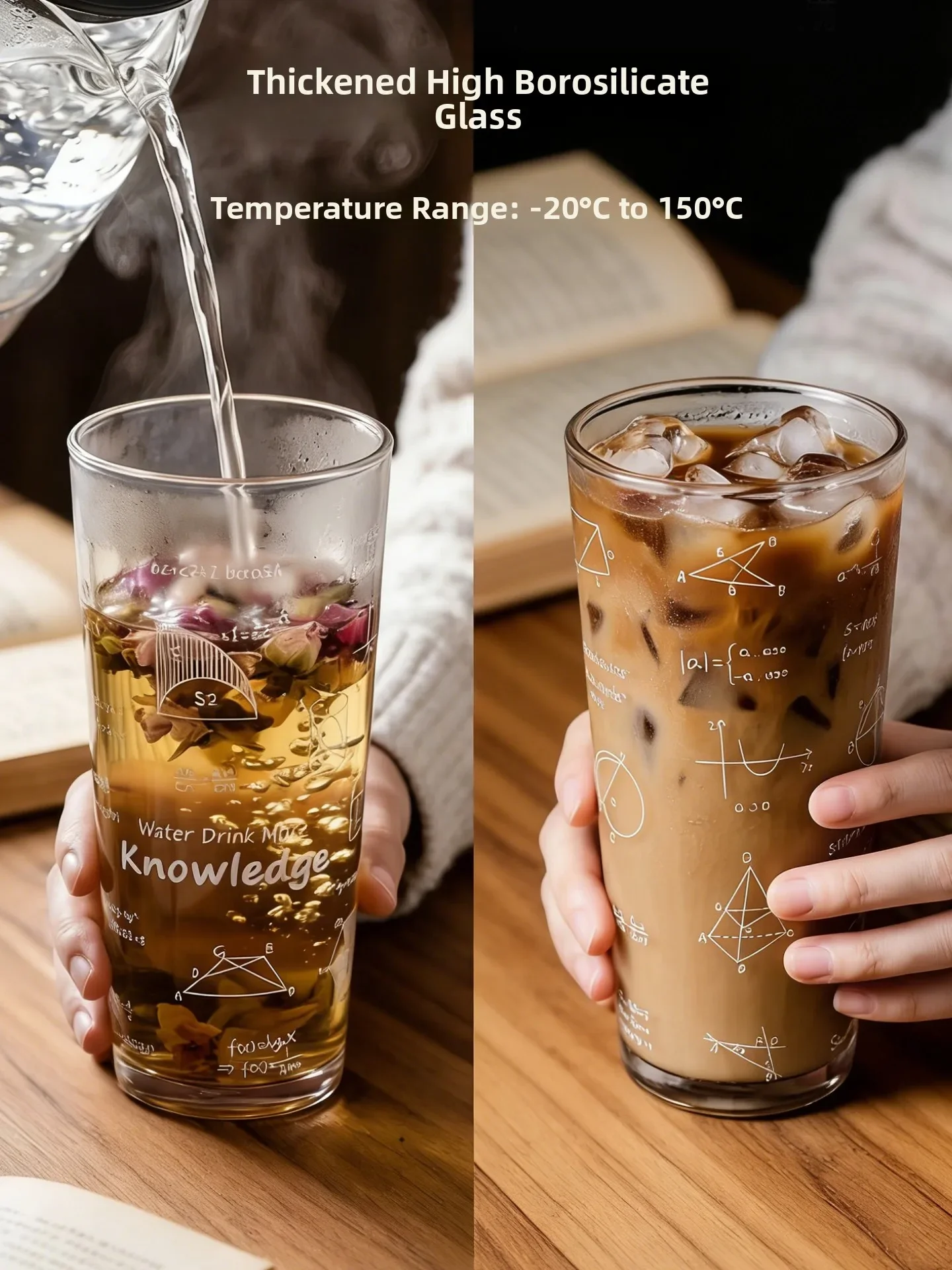 Large Capacity Glass Cup with Straw for Office Coffee Americano Latte Transparent High Aesthetic Value Water Cup for Office