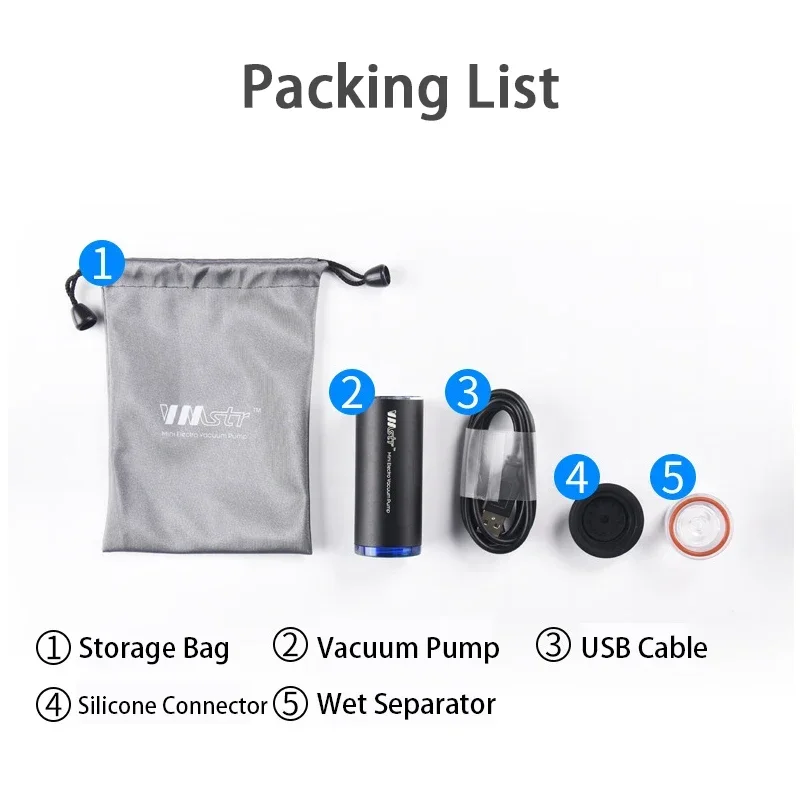 Household Vacuum Storage Bags for Food Sous Vide Clothes Blankets Mini USB  Air Pump Vacuum Packaging Machine for Home Travel