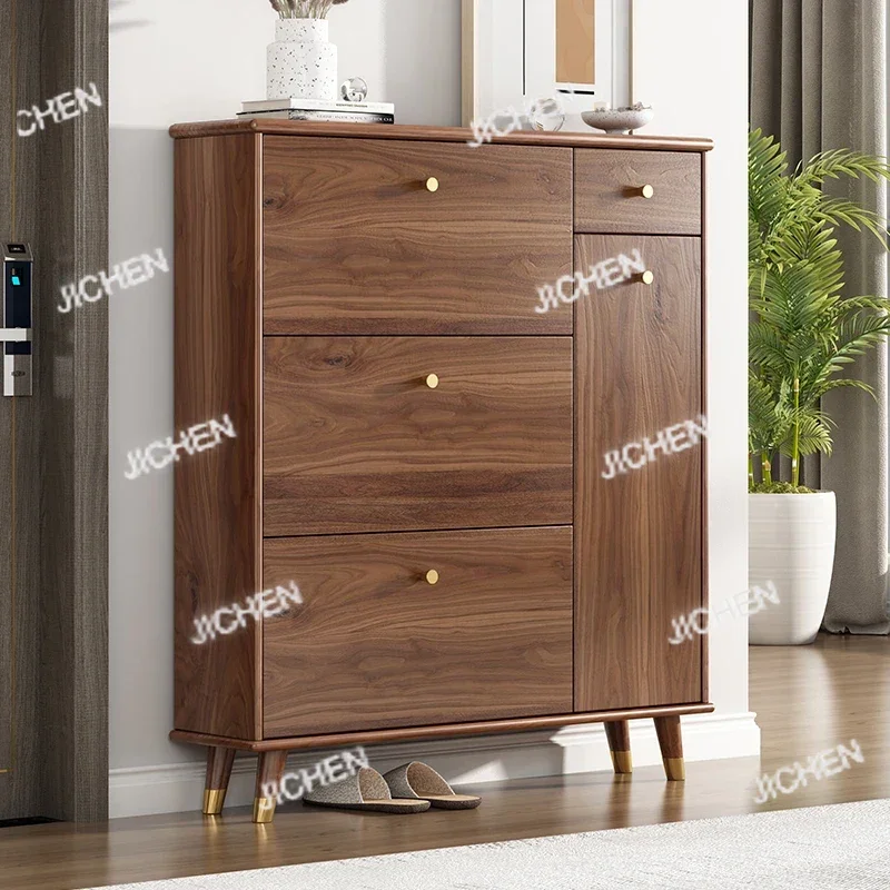 تصميم خزانة الأحذية الخشبية قوية عمودية جميلة غرفة المعيشة رف الأحذية المنظم توفير المساحة Schoenen Kast أثاث المنزل #1