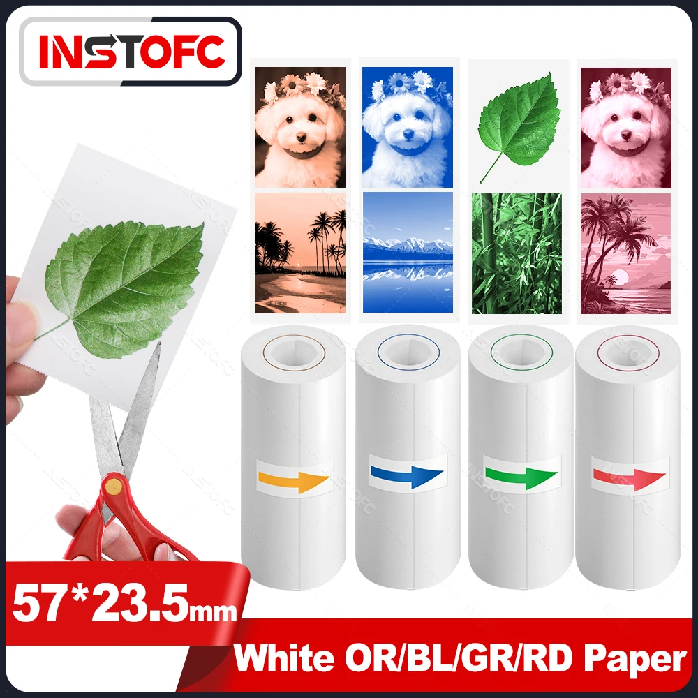 Color Thermal Receipt Papers BPA Free Compatible With 58mm Receipt Printer Square POS Register For Scrapbook Study Note Painting