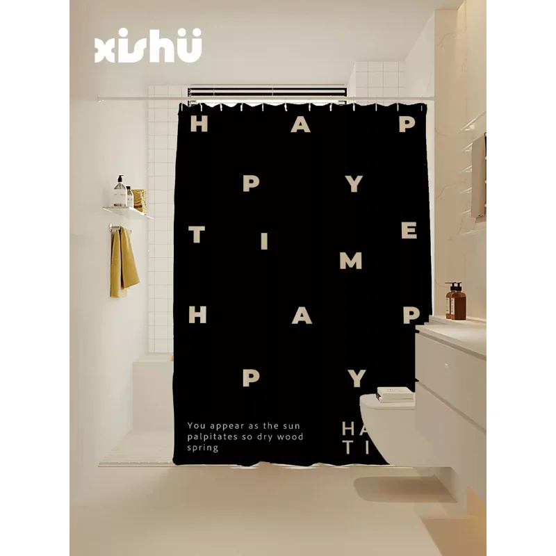 

VIKAMA Creative Bathroom Shower Curtain Bathroom Waterproof Mildew Proof Partition Curtain Bathtub Shade Home Decoration