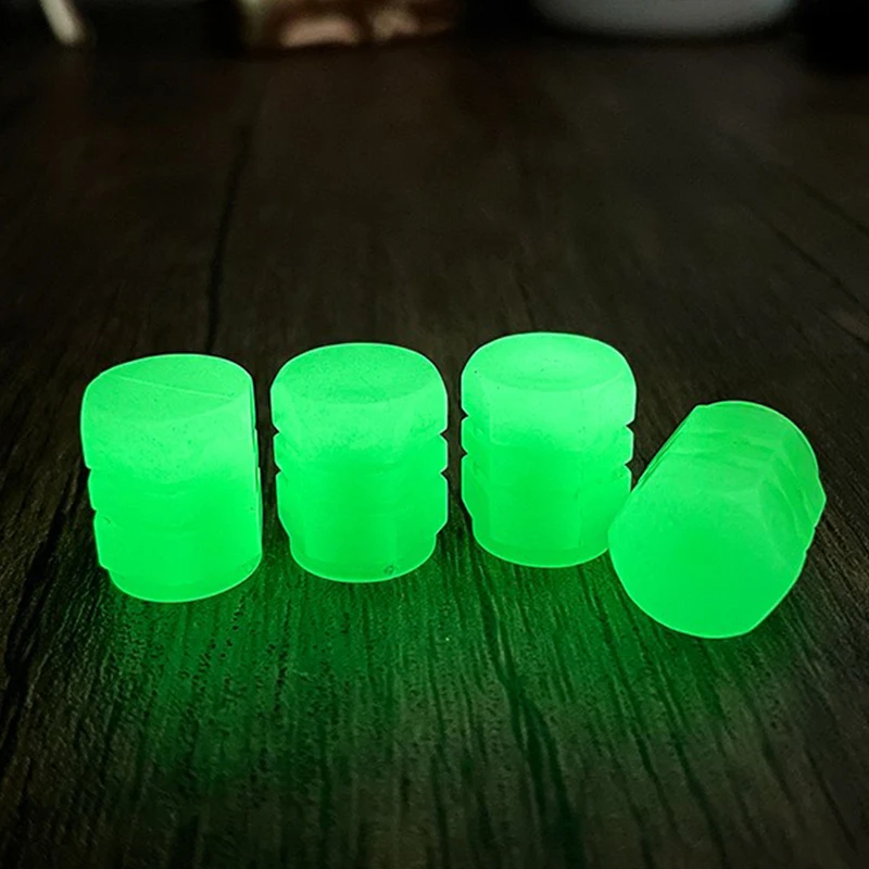 4/8/12/20pcs Luminous Car Tire Valve Caps Fluorescent Motorcycle Bicycle Wheel Tyre Hub Night Glowing Cap Tire Valve Cover Decor