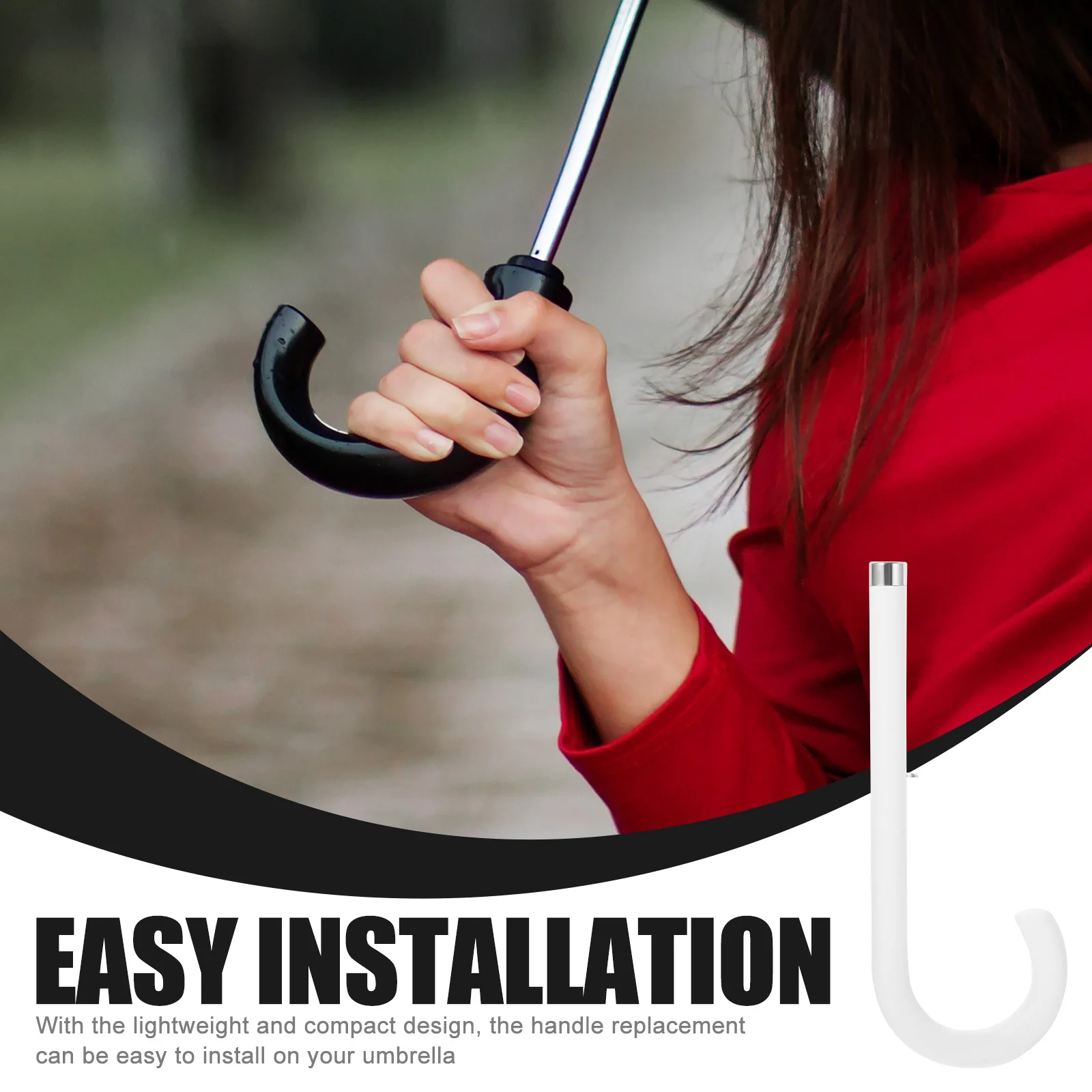 

Compact Replacement Handle for Umbrella Folding Curved Grip Rain Uv Umbrella Handle Replacement Parts Daily Use