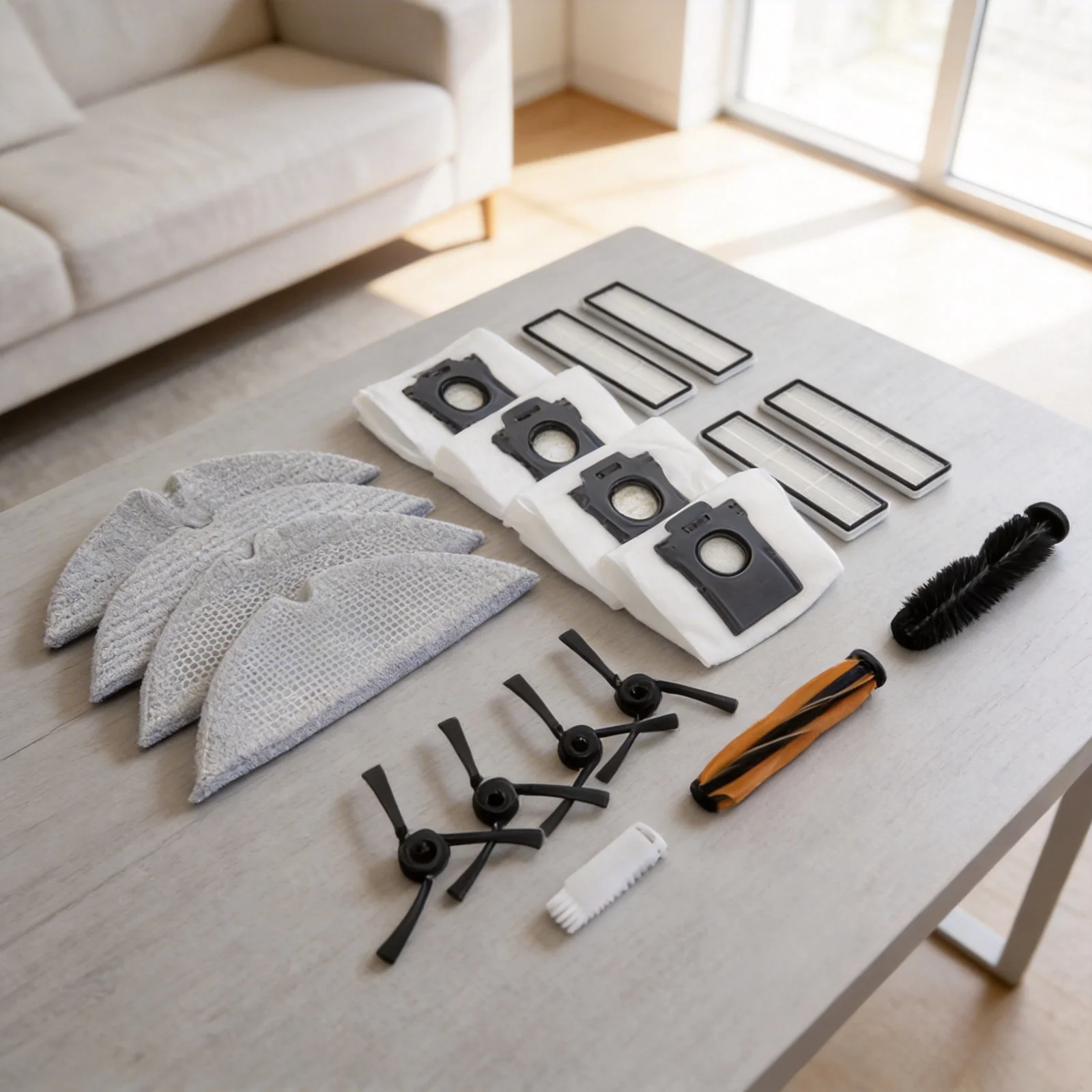 

Mop Cloth Set Replacement Accessories Kit As Pictures Show Double Roller Brush Set Easy Installation Process For DREAME D20 Plus