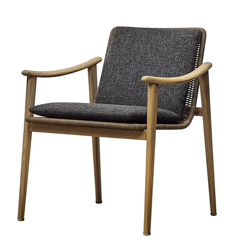 

Designer outdoor tables and chairs teak villa terrace leisure preservative wood dining table rattan chairs outdoor garden furnit