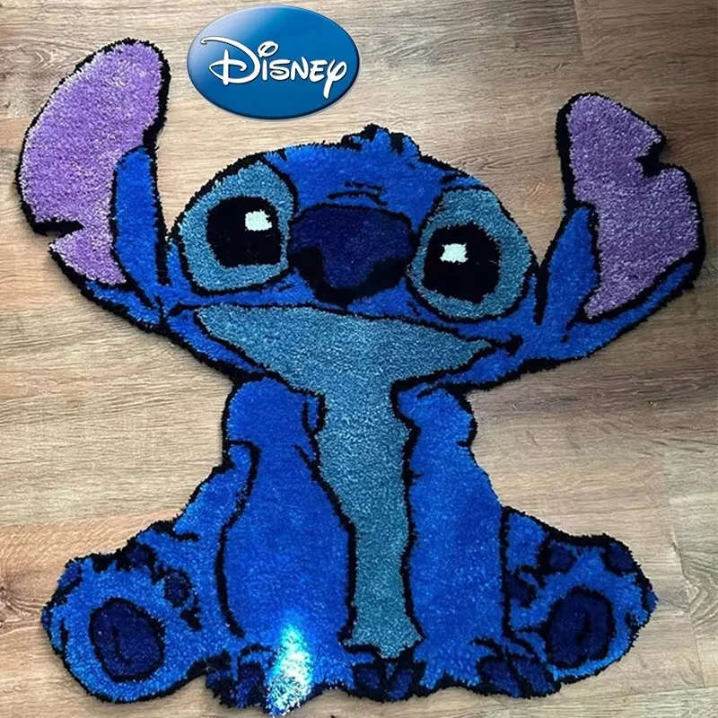 60cm New Disney Kawaii Stitch Anime Mat Carpets For Living Room Bedroom Girls Kids Room Nursery Home Decor Non-Slip Carpet Gifts