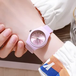 Montre à Quartz avec Bracelet en Silicone pour Femme, Couleur Bonbon, Décontracté, à la Mode, Échelle Numérique, Livraison Directe