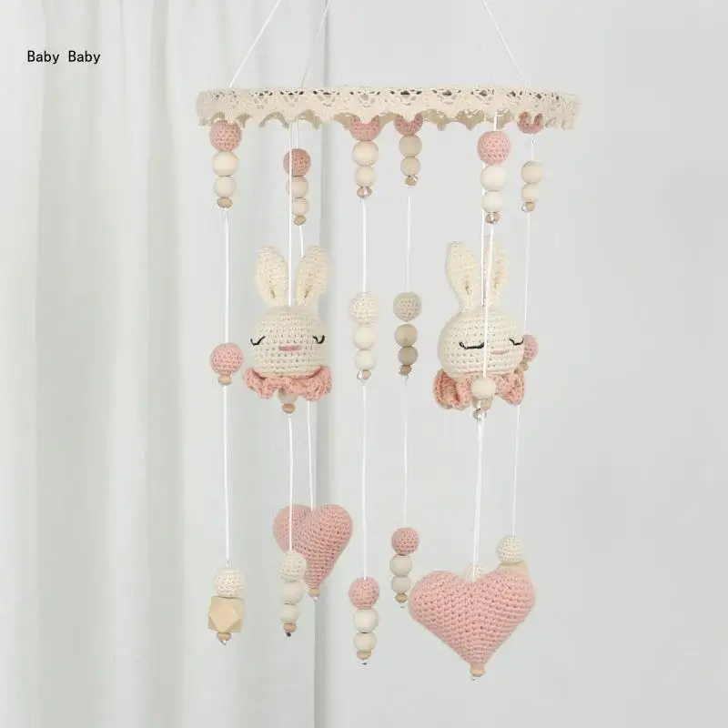 เตียงแขวนของเล่น Babys Rattle ของเล่นสำหรับทารกแรกเกิดไม้เปลมือถือของเล่นสำหรับทารก Q81A