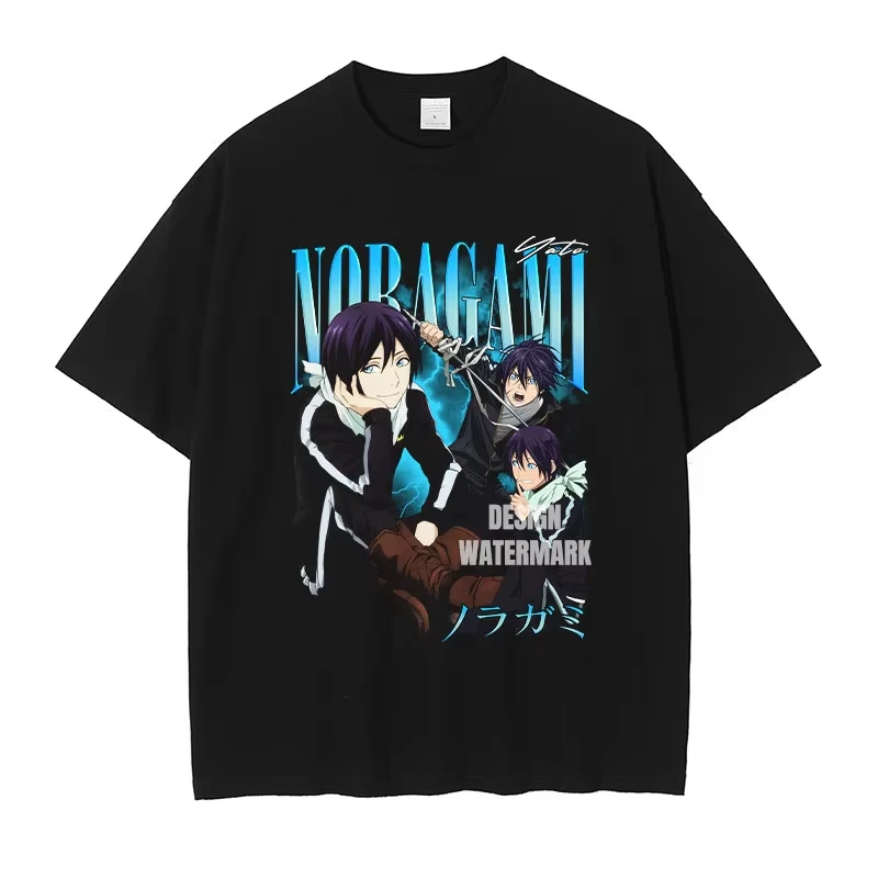 Noragami Cotton Streetwear Fashion Oversized Unisex Print Short Sleeve Loose Casual Short Sleeves Classic hot product Breathable