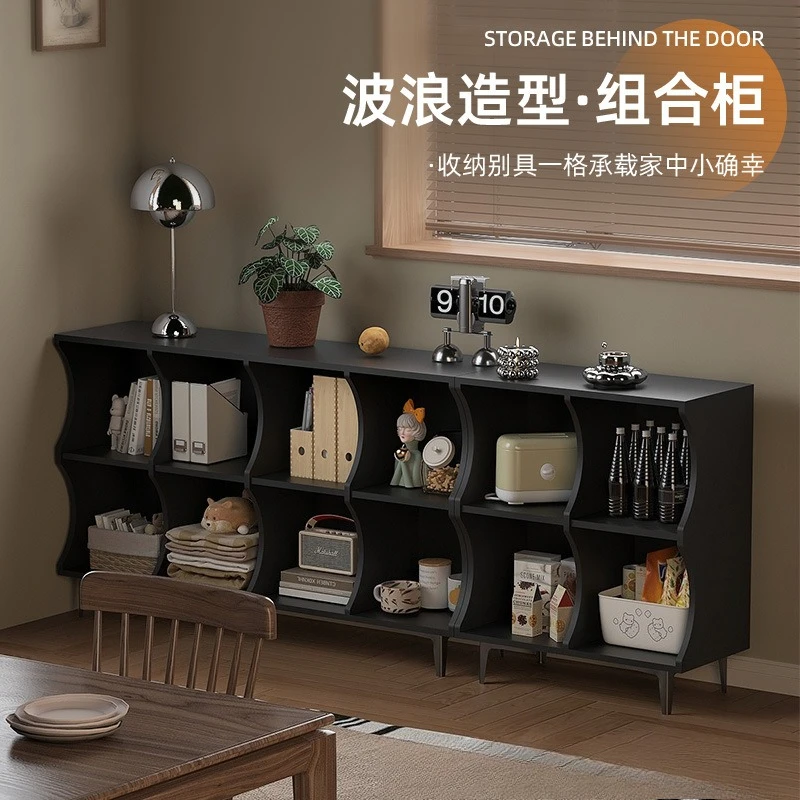 Bedroom bedside low cabinet, free combination cabinet, floor lattice