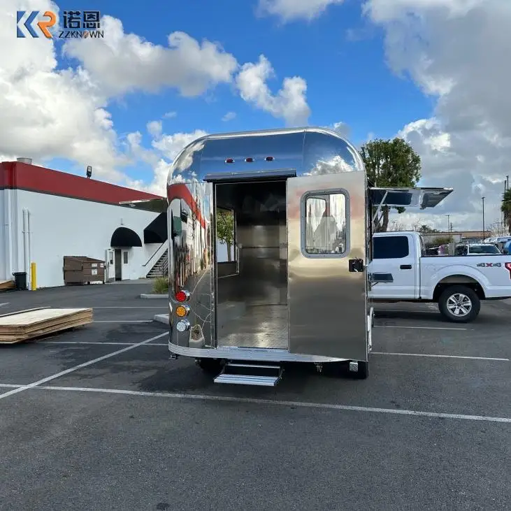 Mobile BBQ Ice Cream Cart Street Concession Food Trailer Foodtruck Airstream Food Truck With Full Kitchen Restaurant Equipment