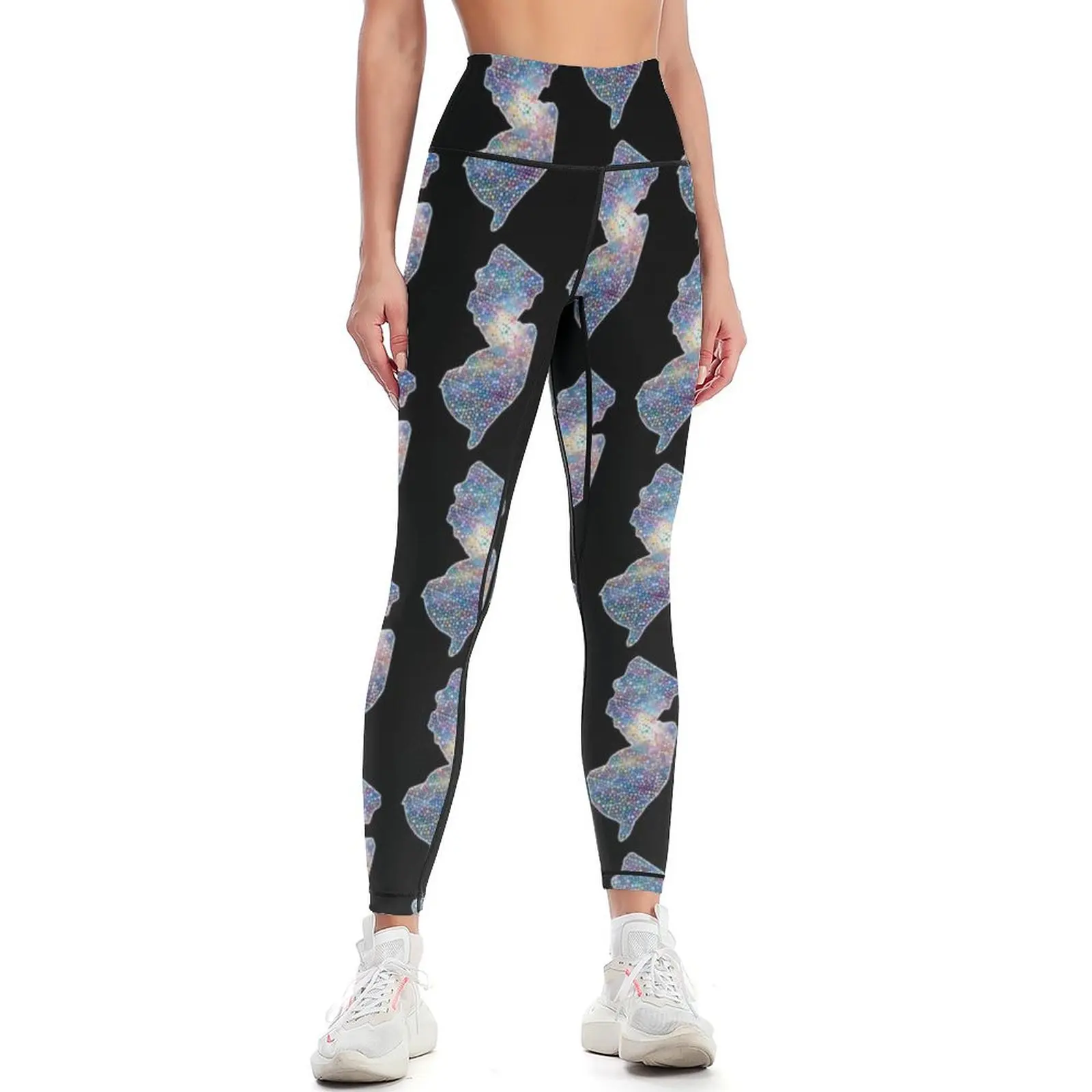 

New Jerz New Jersey NJ State | NJ State Blue Tiny Flowers Leggings sporty woman push up high waist Womens Leggings